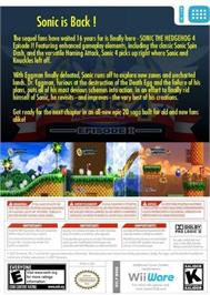 Box back cover for Sonic The Hedgehog 4 - Episode I on the Nintendo Wii.