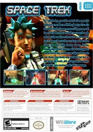 Box back cover for Space Trek on the Nintendo Wii.