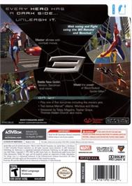 Box back cover for Spider-man 3 on the Nintendo Wii.