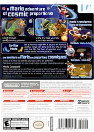 Box back cover for Super Mario Galaxy on the Nintendo Wii.