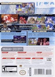 Box back cover for Super Smash Bros. Brawl on the Nintendo Wii.