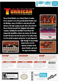 Box back cover for Super Turrican (SNES) on the Nintendo Wii.