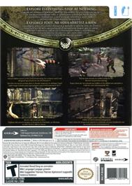 Box back cover for Tomb Raider Underworld on the Nintendo Wii.