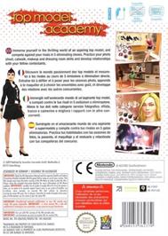Box back cover for Top Model Academy on the Nintendo Wii.