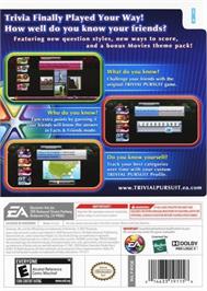 Box back cover for Trivial Pursuit on the Nintendo Wii.