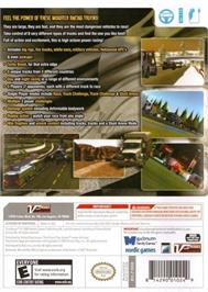 Box back cover for Truck Racer on the Nintendo Wii.
