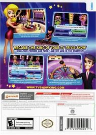 Box back cover for Tv Show King Party on the Nintendo Wii.