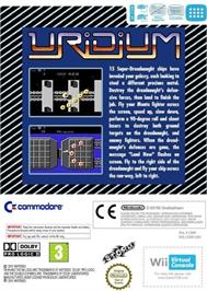 Box back cover for Uridium (C64) on the Nintendo Wii.