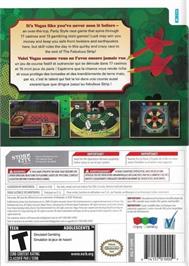 Box back cover for Vegas Party on the Nintendo Wii.