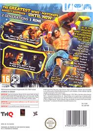 Box back cover for WWE All Stars on the Nintendo Wii.