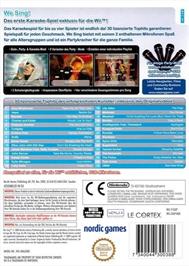 Box back cover for We Sing on the Nintendo Wii.