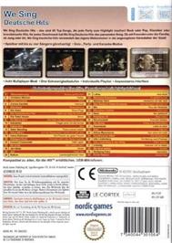 Box back cover for We Sing Deutsche Hits on the Nintendo Wii.