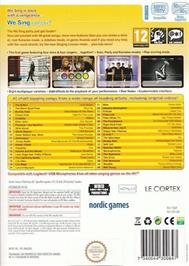Box back cover for We Sing Encore on the Nintendo Wii.
