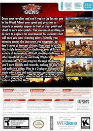 Box back cover for Wild West Guns on the Nintendo Wii.