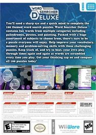 Box back cover for Word Searcher Deluxe on the Nintendo Wii.