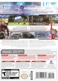 Box back cover for Xenoblade Chronicles on the Nintendo Wii.