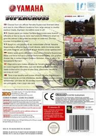 Box back cover for Yamaha Supercross on the Nintendo Wii.