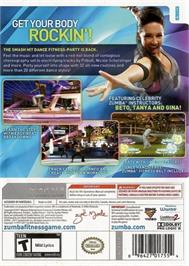 Box back cover for Zumba Fitness 2 on the Nintendo Wii.