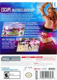 Box back cover for Zumba Fitness World Party on the Nintendo Wii.