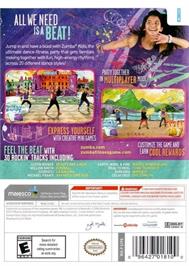Box back cover for Zumba Kids on the Nintendo Wii.