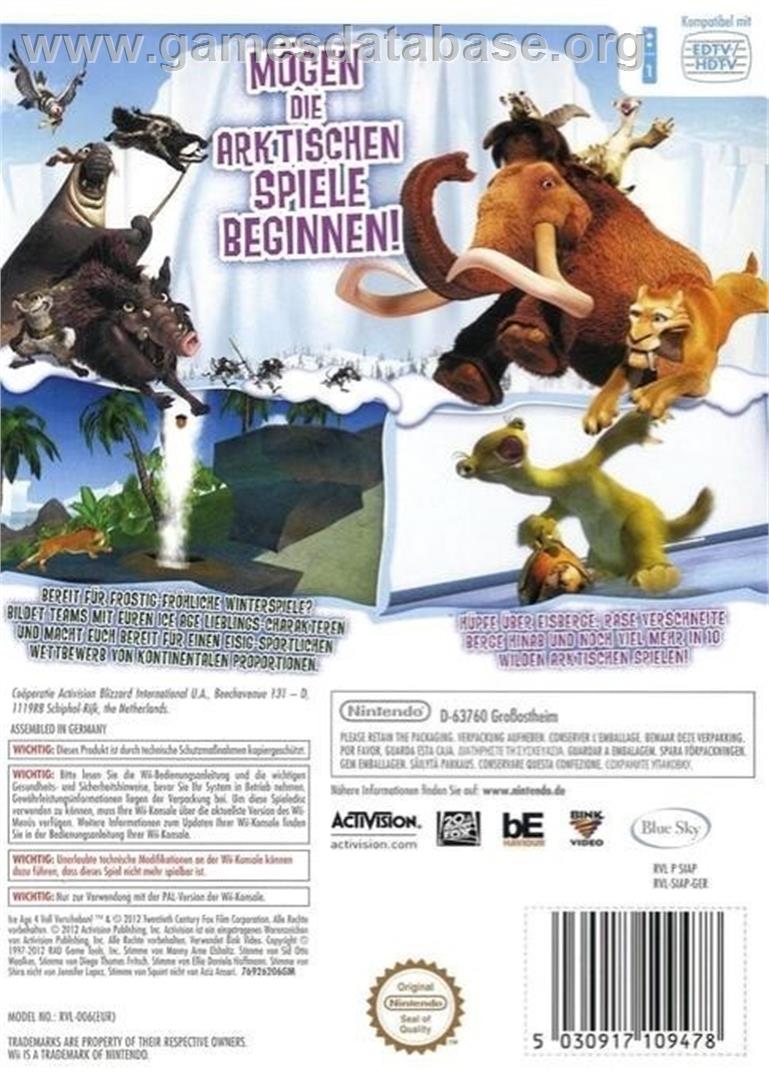 Age De Glace 4 - La Dérive Des Continents - Jeux De L'arctique !, L' - Nintendo Wii - Artwork - Box Back