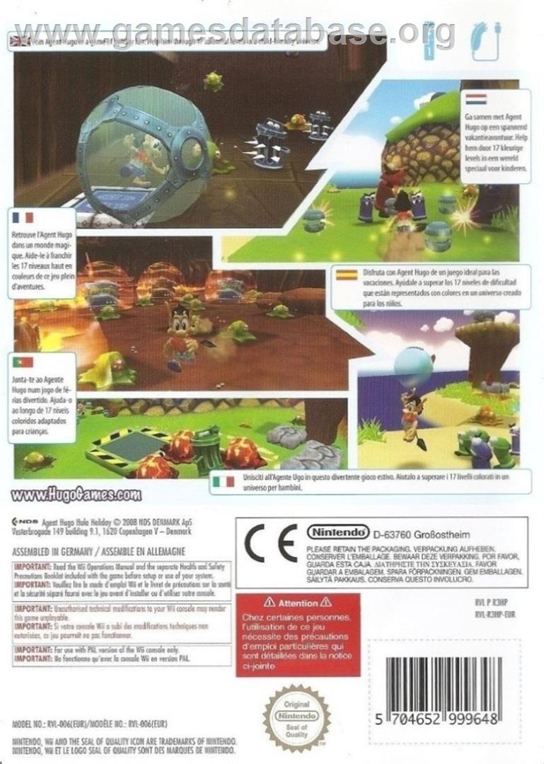 Agent Hugo - Hula Holiday - Nintendo Wii - Artwork - Box Back