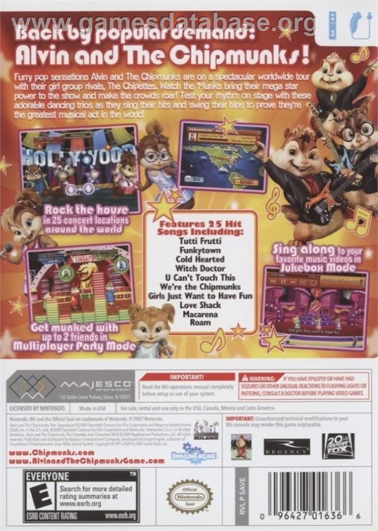 Alvin And The Chipmunks - The Squeakquel - Nintendo Wii - Artwork - Box Back