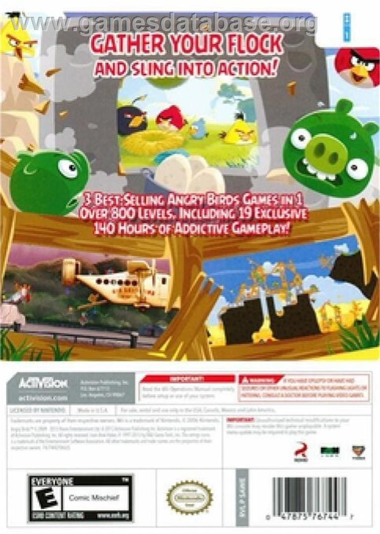 Angry Birds Trilogy - Nintendo Wii - Artwork - Box Back