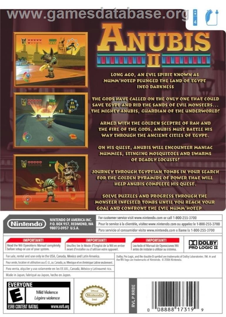 Anubis 2 - Nintendo Wii - Artwork - Box Back