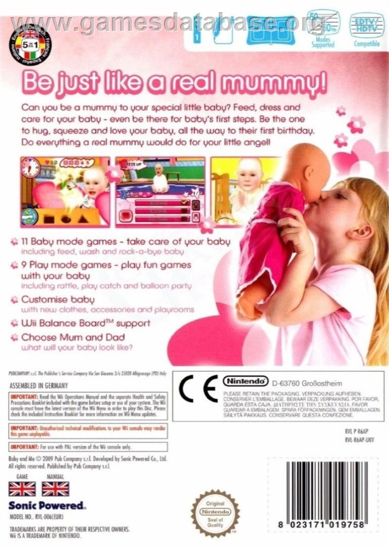 Baby And Me - Nintendo Wii - Artwork - Box Back
