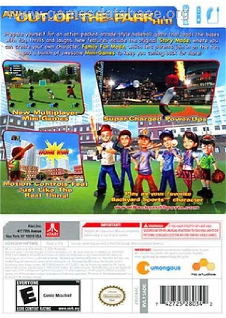 Backyard Sports - Sandlot Sluggers - Nintendo Wii - Artwork - Box Back