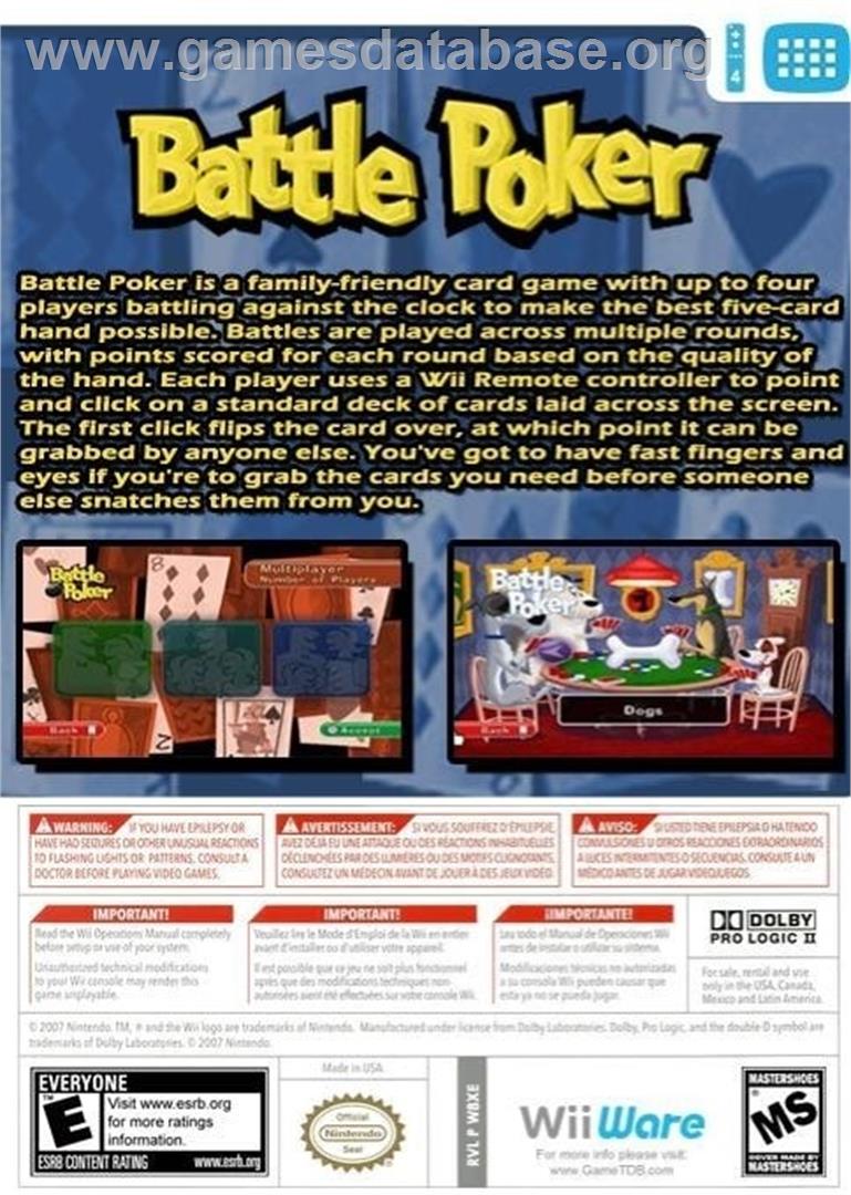 Battle Poker - Nintendo Wii - Artwork - Box Back