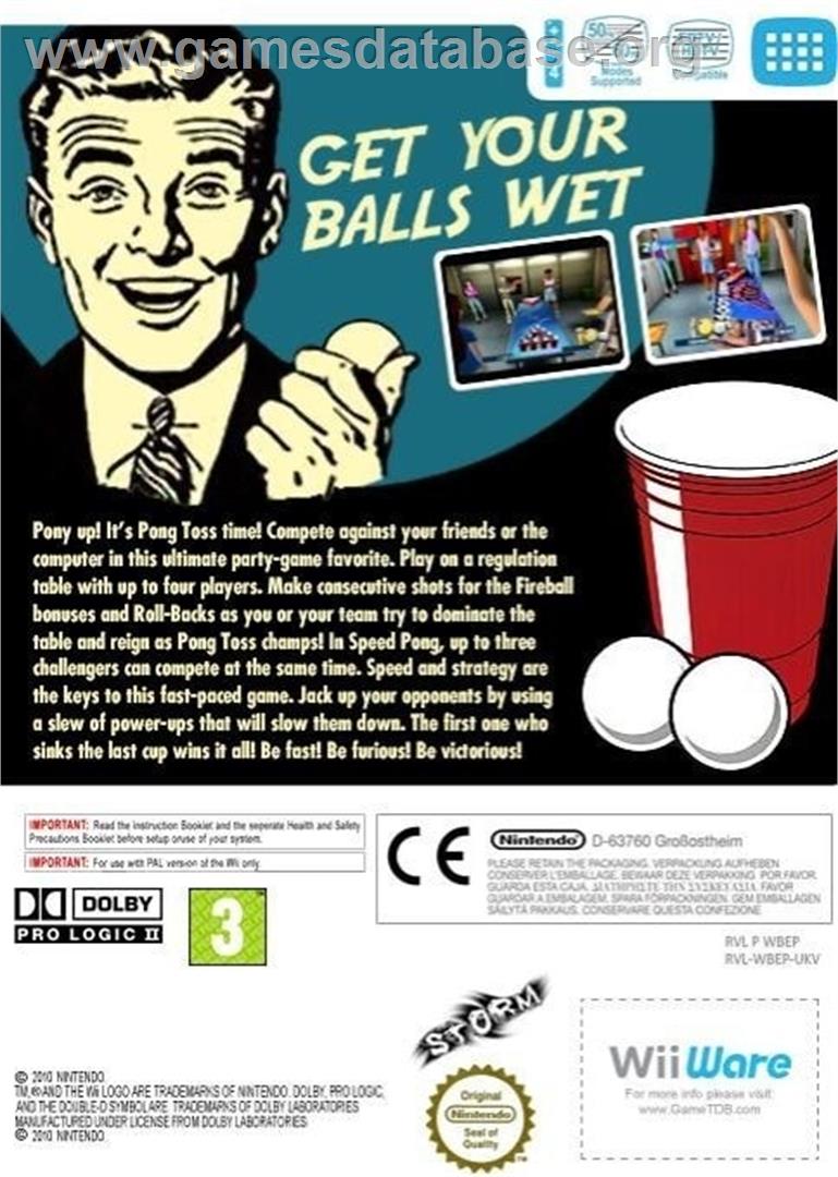 Beer Pong! - Nintendo Wii - Artwork - Box Back