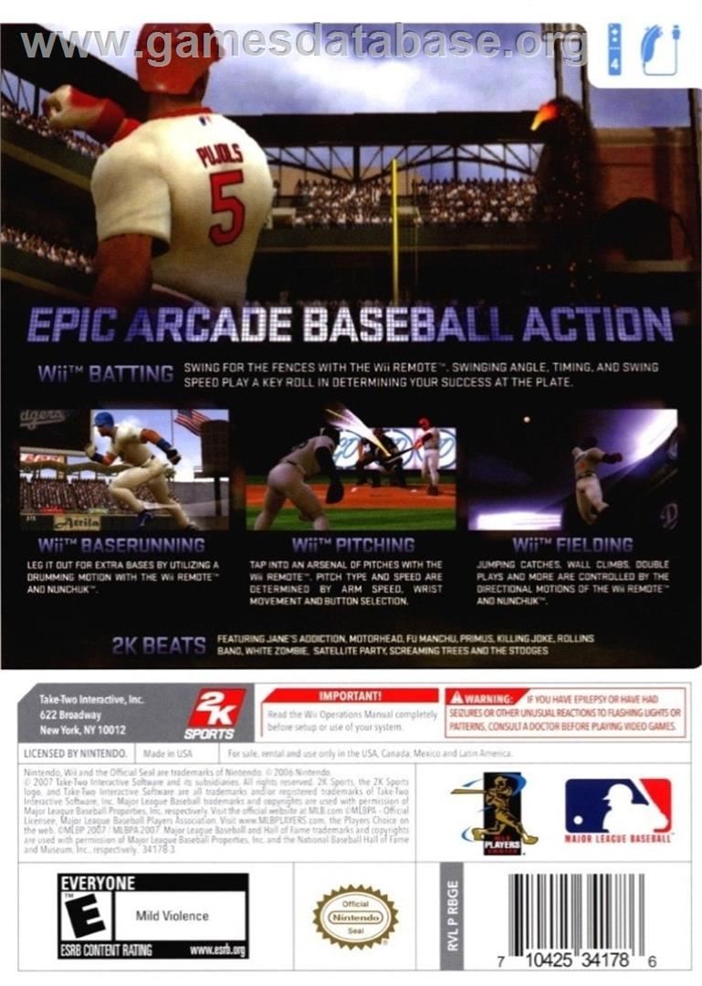 Bigs, The - Nintendo Wii - Artwork - Box Back