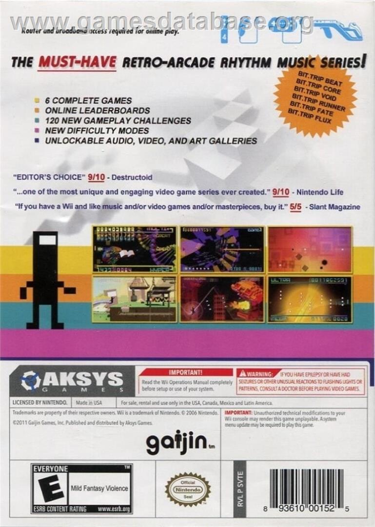 Bit.trip Complete - Nintendo Wii - Artwork - Box Back