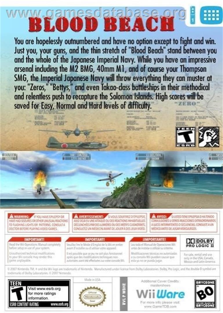 Blood Beach - Nintendo Wii - Artwork - Box Back