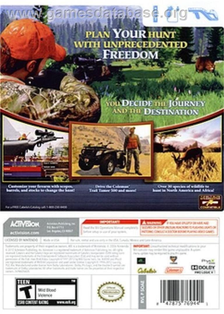 Cabela's Hunting Expeditions - Nintendo Wii - Artwork - Box Back