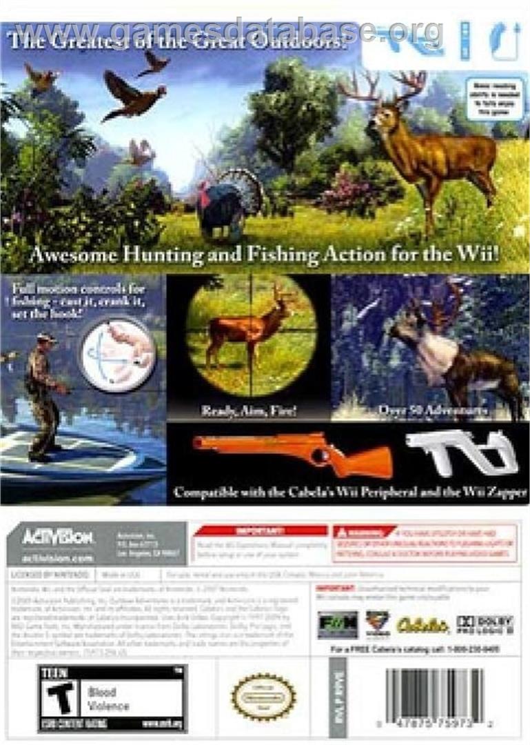 Cabela's Outdoor Adventures - Nintendo Wii - Artwork - Box Back