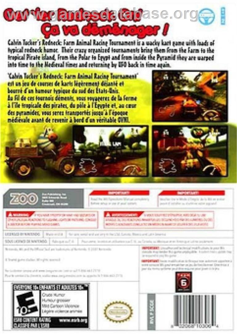 Calvin Tucker's Redneck - Farm Animal Racing Tournament - Nintendo Wii - Artwork - Box Back