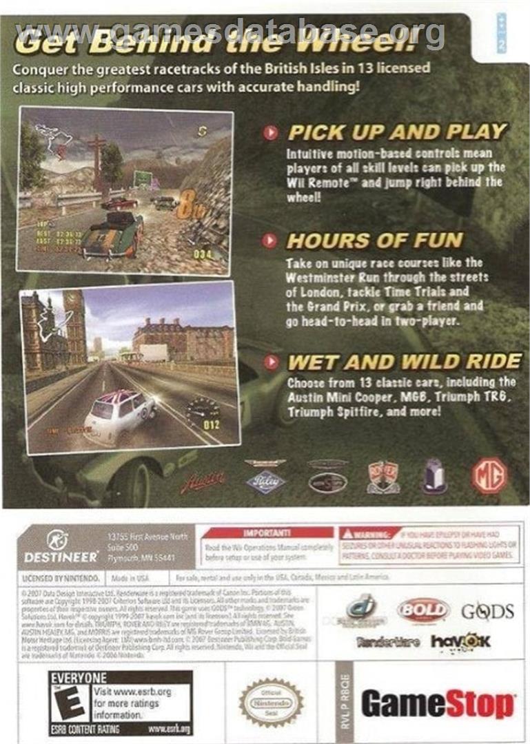 Classic British Motor Racing - Nintendo Wii - Artwork - Box Back