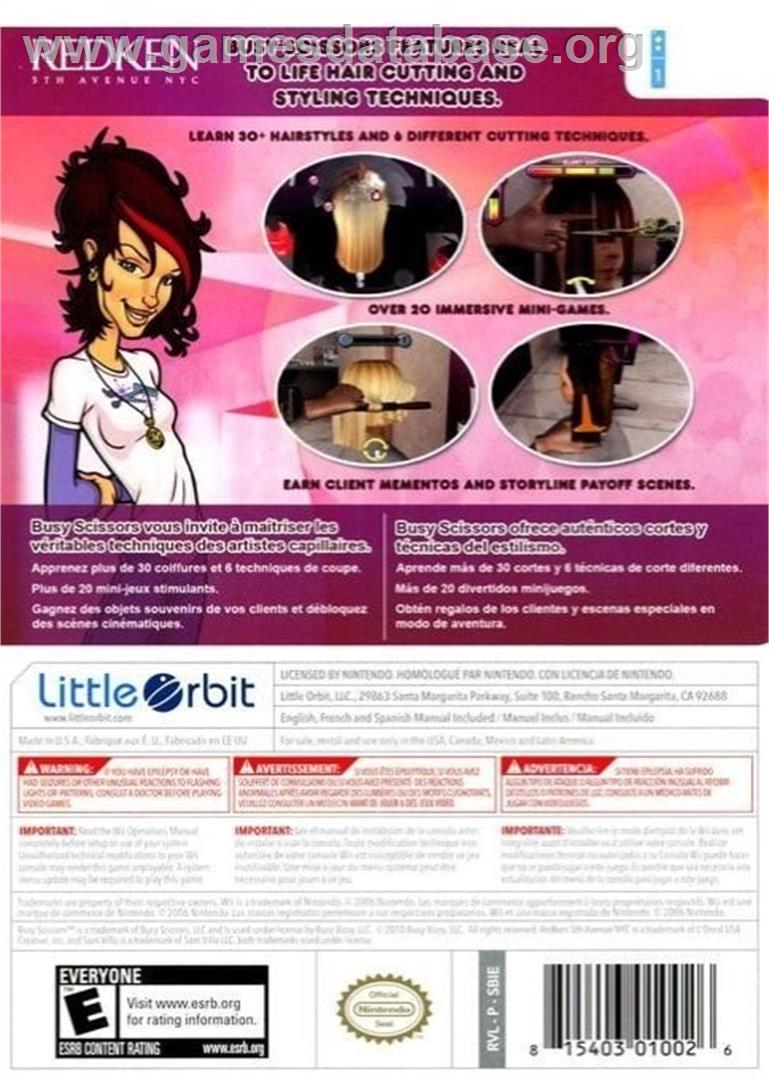 Coiffure Académie - Nintendo Wii - Artwork - Box Back
