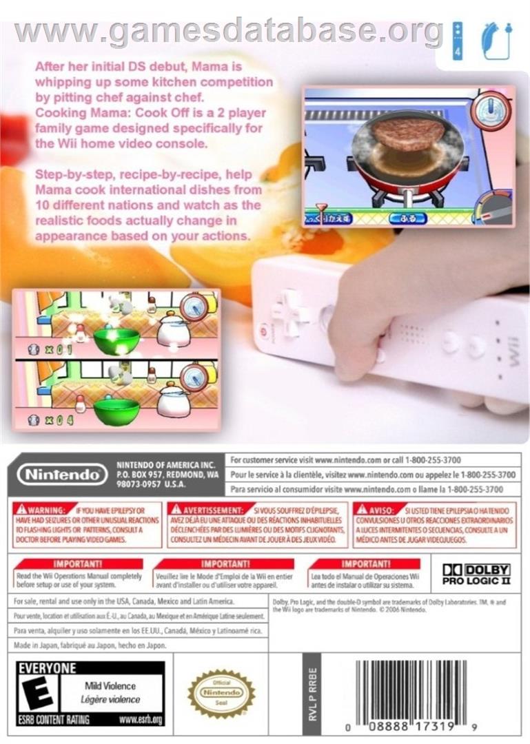 Cooking Mama - Cook Off - Nintendo Wii - Artwork - Box Back