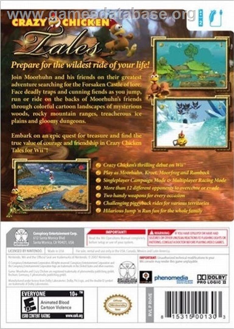 Crazy Chicken Tales - Nintendo Wii - Artwork - Box Back