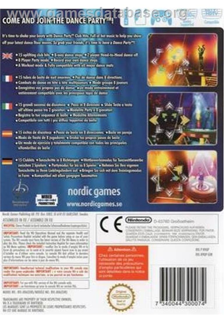 Dance Party Club Hits - Nintendo Wii - Artwork - Box Back