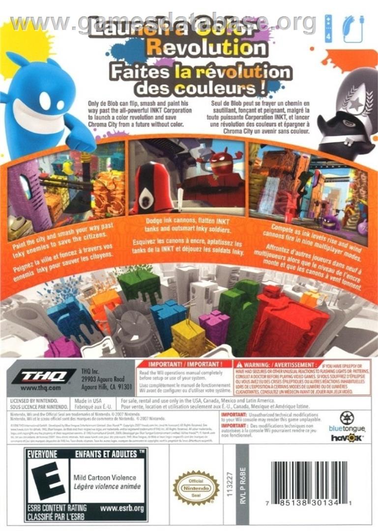 De Blob - Nintendo Wii - Artwork - Box Back