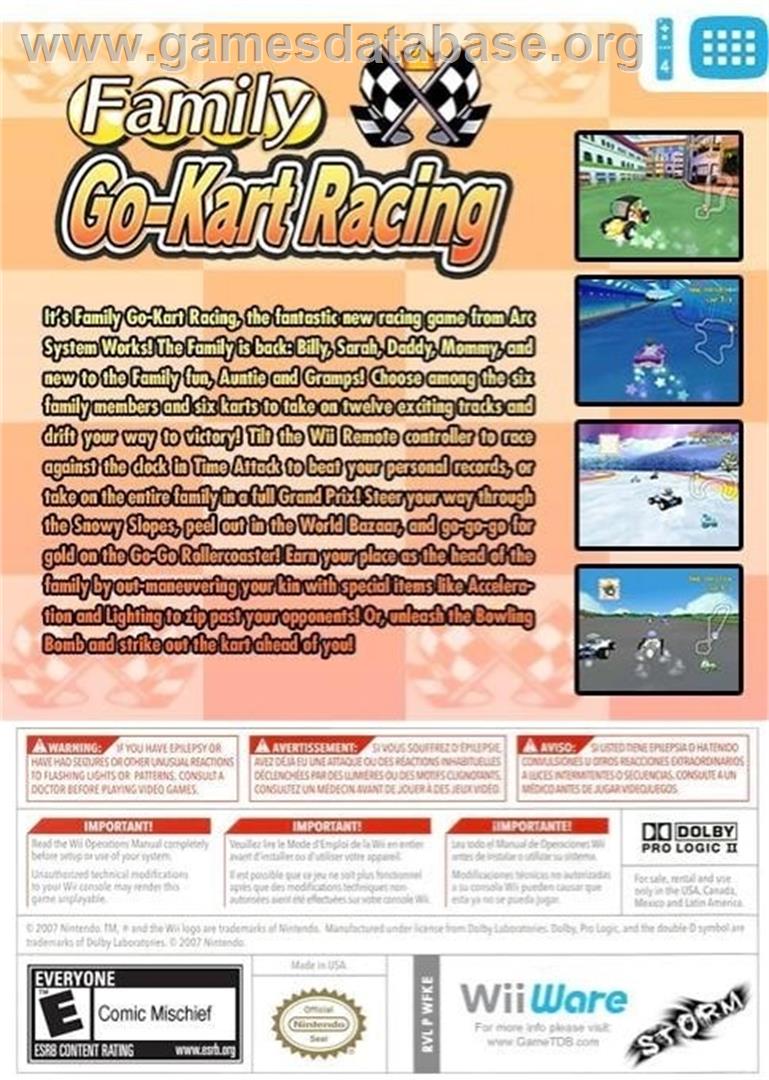 Family Go-kart Racing - Nintendo Wii - Artwork - Box Back
