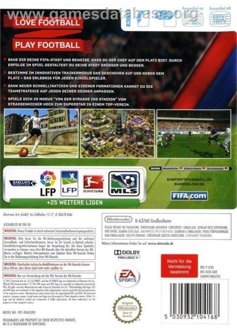 Fifa 12 - Nintendo Wii - Artwork - Box Back