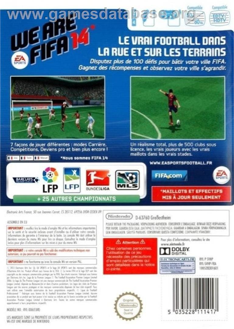 Fifa 14 - Nintendo Wii - Artwork - Box Back