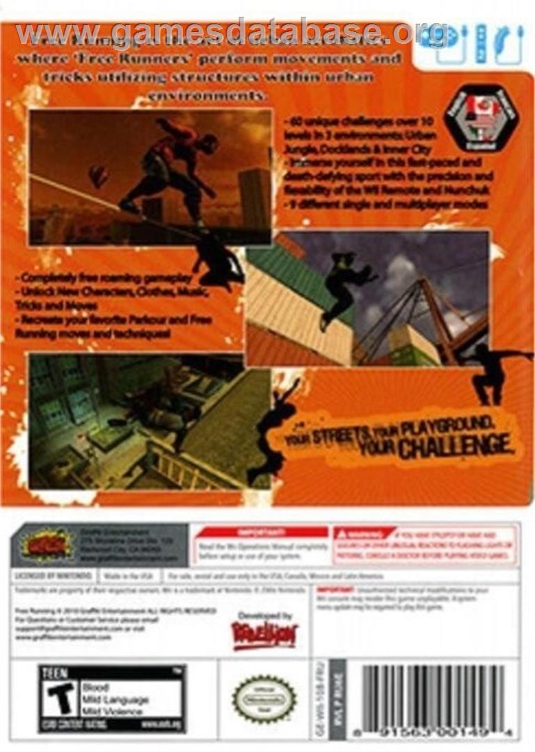 Free Running - Nintendo Wii - Artwork - Box Back