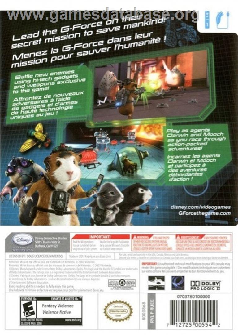 G-force - Nintendo Wii - Artwork - Box Back